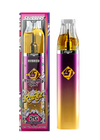 Vape device with pink and yellow gradient packaging on a white background