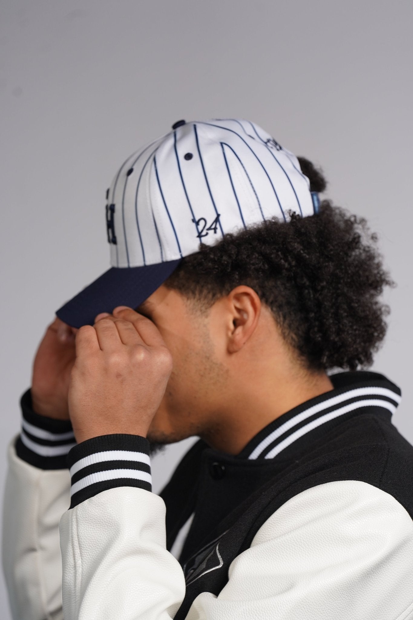 Navy Pinstripe Hat - Hat - Sluggers