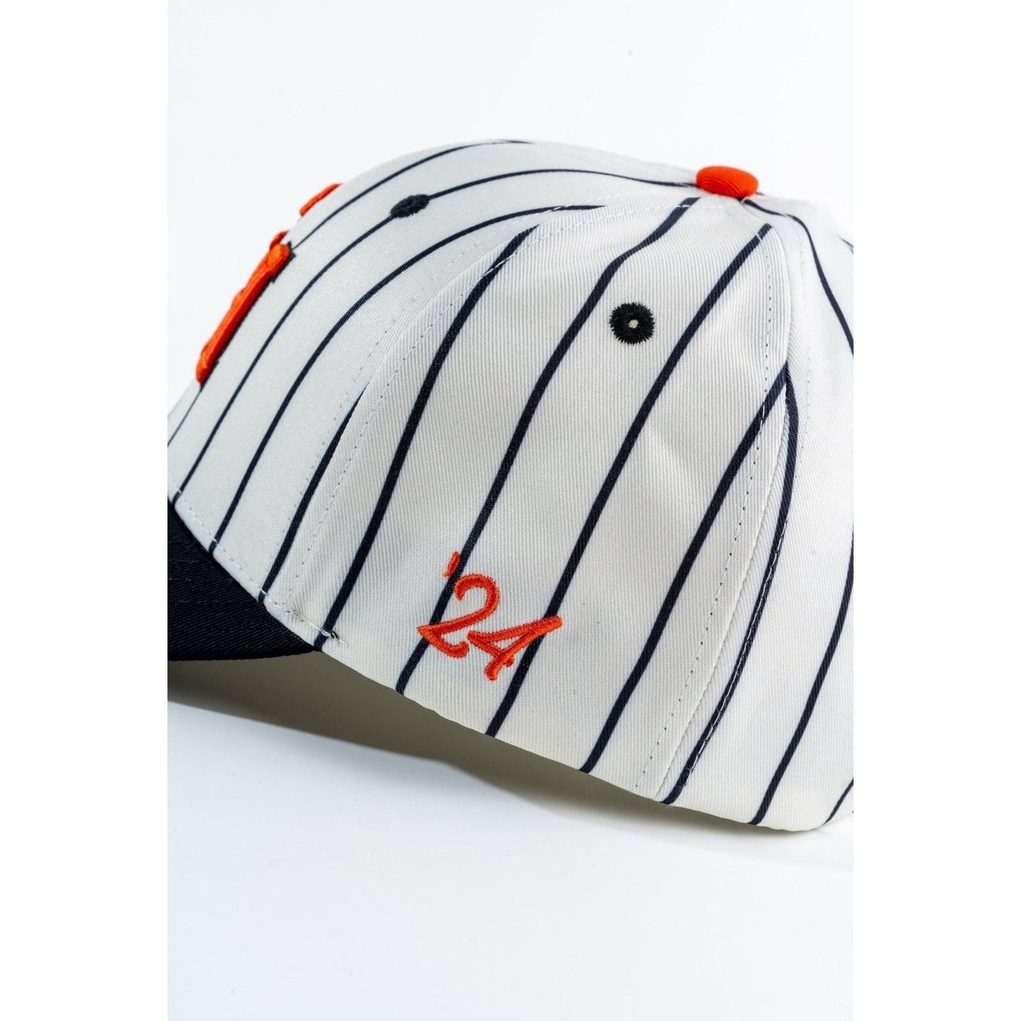 Orange Pinstripe Hat - Hat - Sluggers
