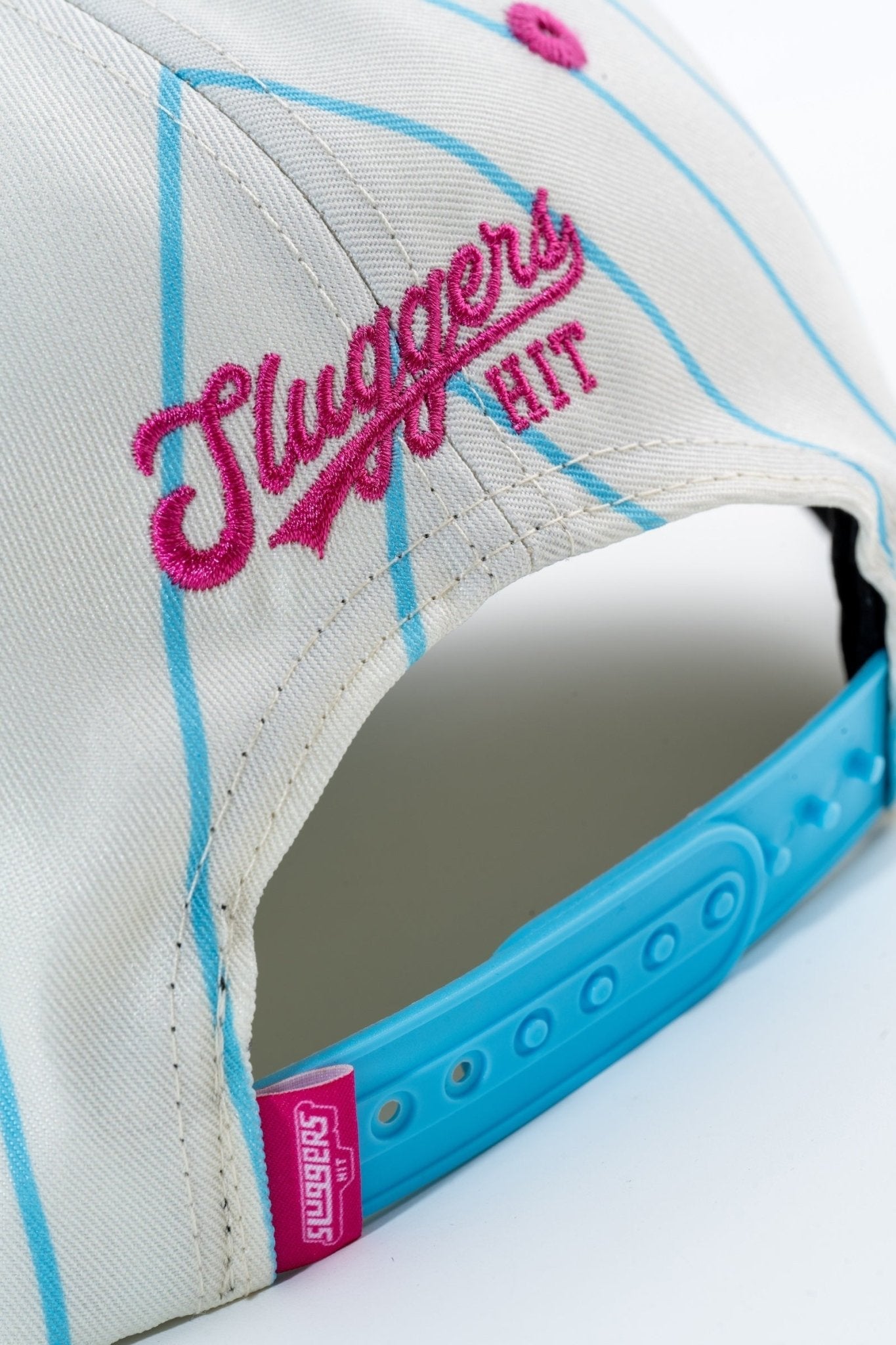 Pink/Blue Pinstripe Hat - Hat - Sluggers