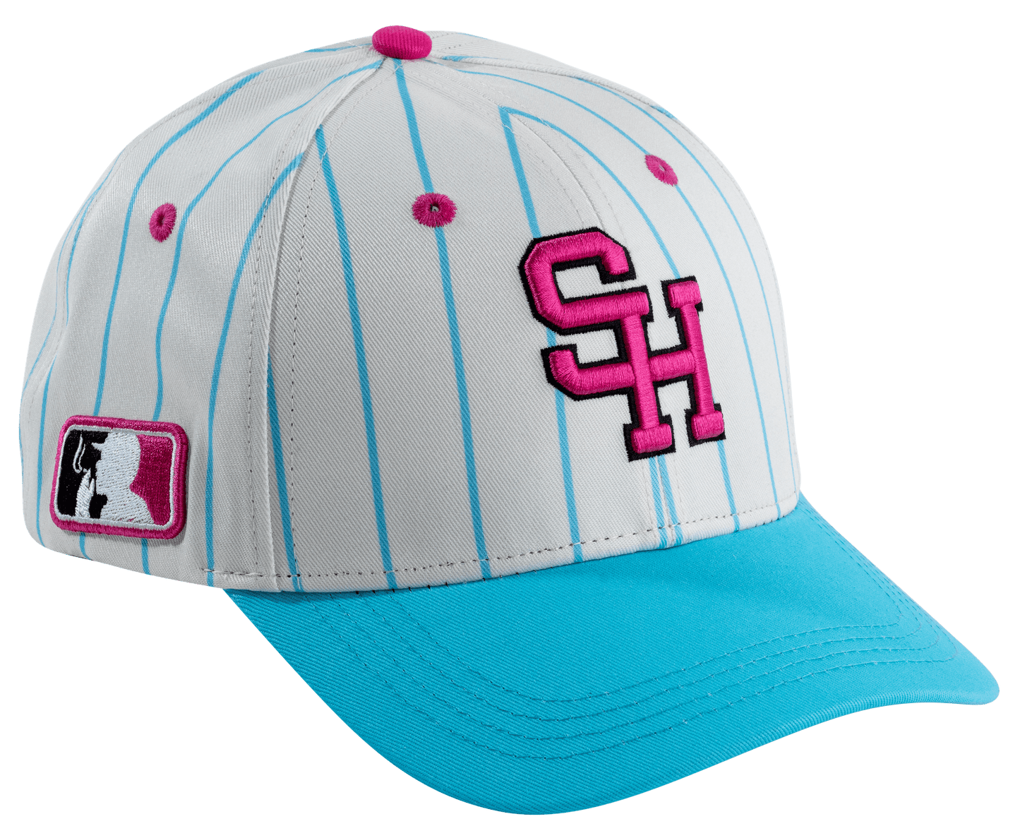 Pink/Blue Pinstripe Hat - Hat - Sluggers