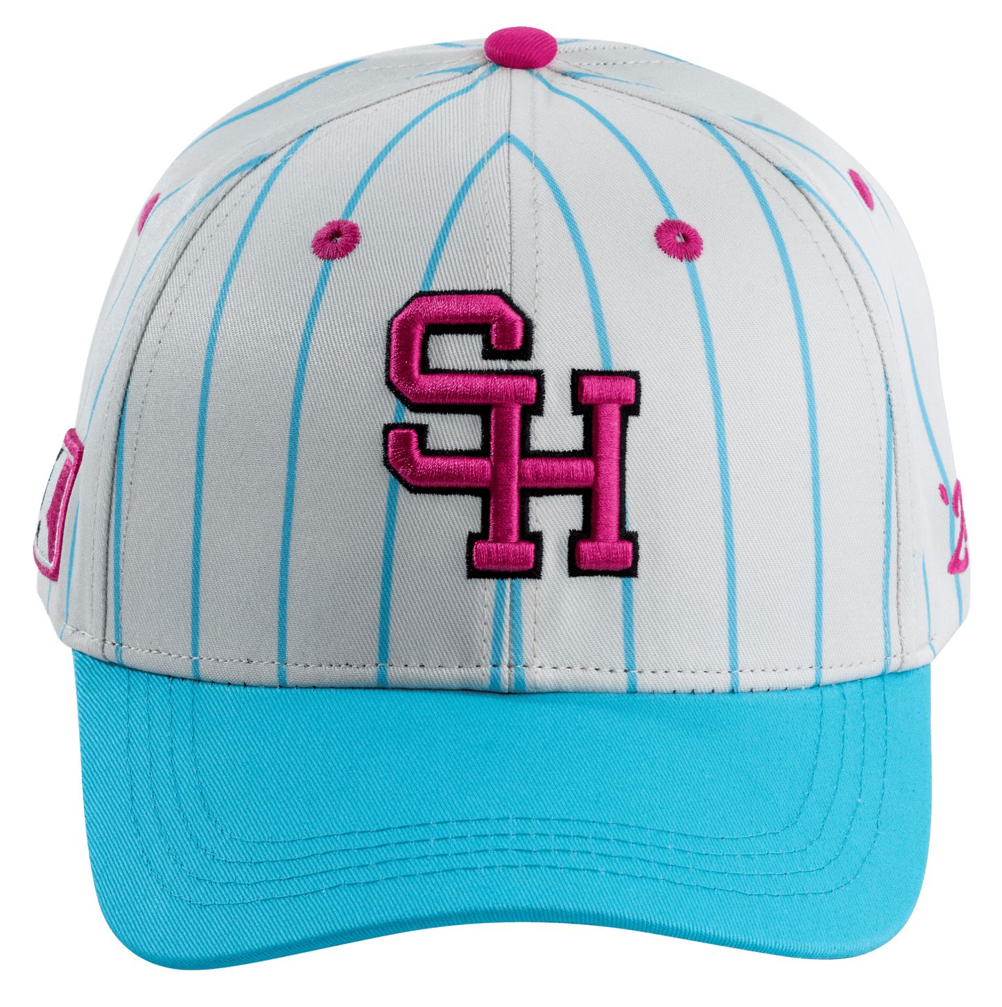 Pink/Blue Pinstripe Hat - Hat - Sluggers
