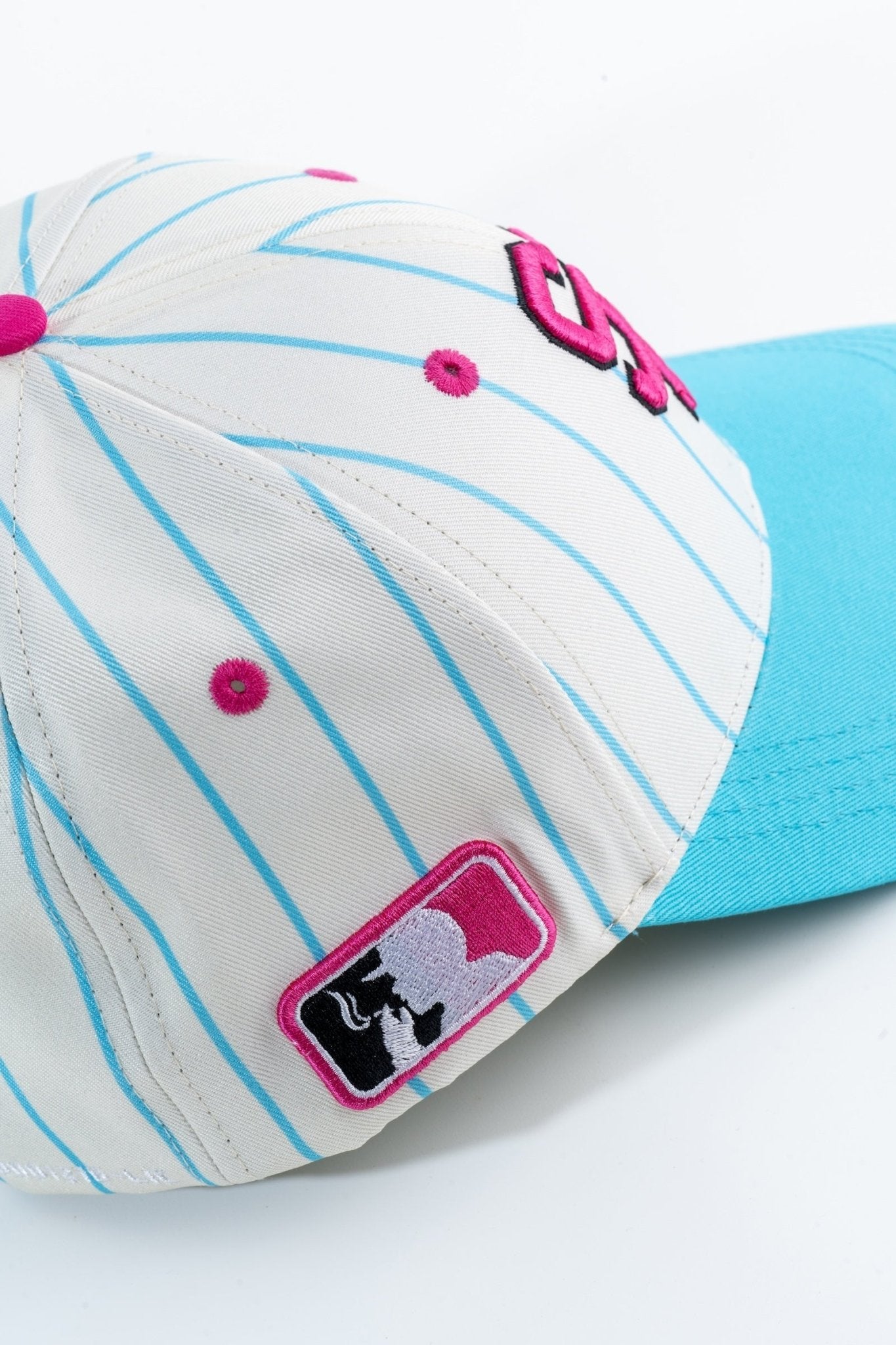 Pink/Blue Pinstripe Hat - Hat - Sluggers