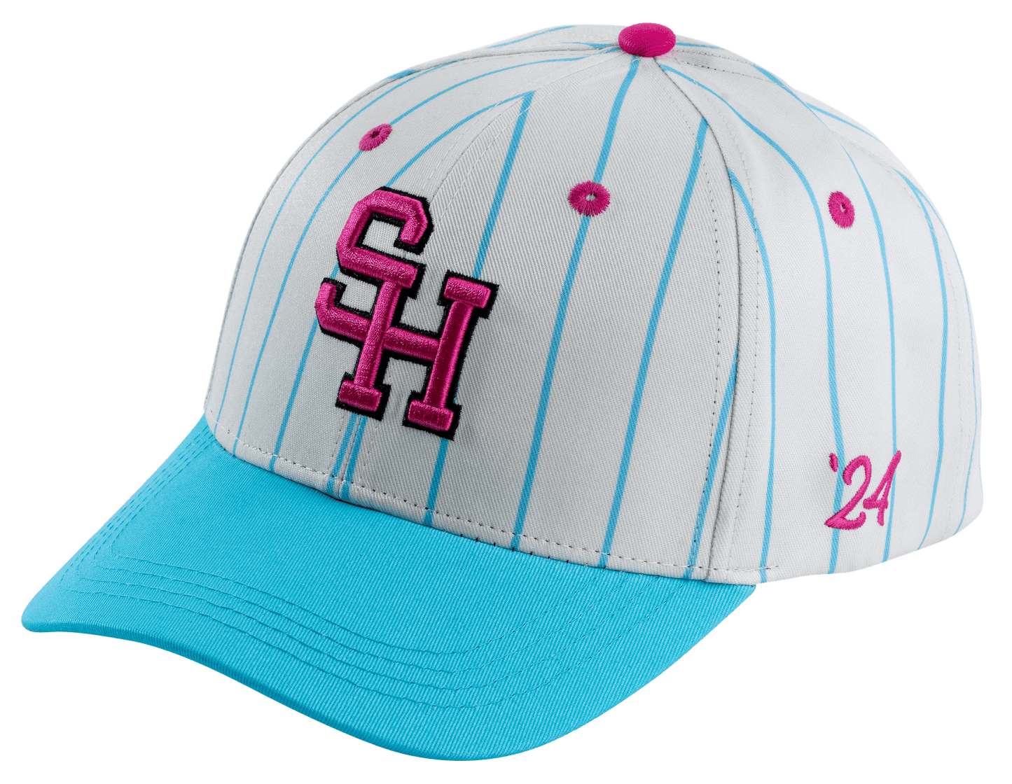Pink/Blue Pinstripe Hat - Hat - Sluggers