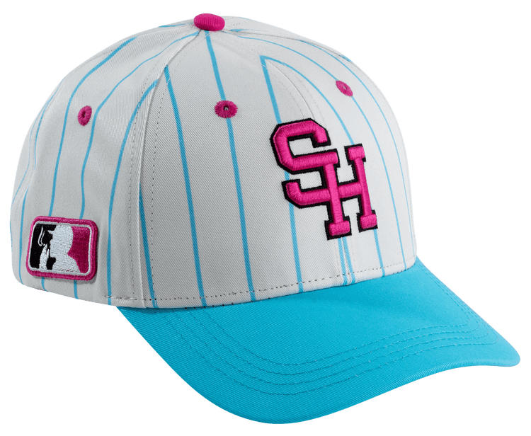 Pink/Blue Pinstripe Hat - Hat - Sluggers