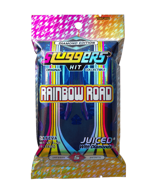 Rainbow Road Sativa Vapes, Flower & Juiced Packs | Sluggers Rainbow Road Sativa Vapes, Flower & Juiced Packs | Sluggers